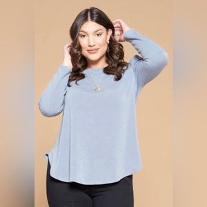 PS-T31-Plus Size Ruched Puff Sleeve Top